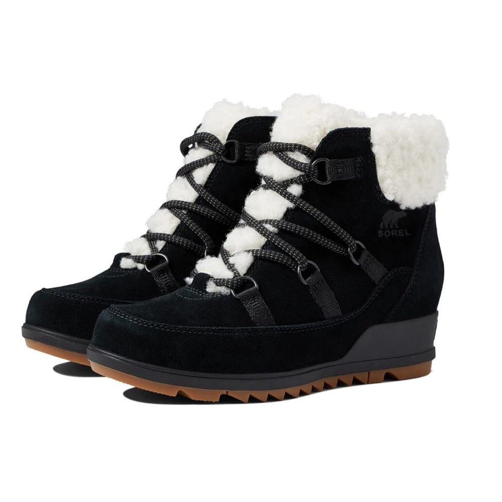 SOREL Evie Cozy Lace Boots Women's size 10 Jet Black nwt